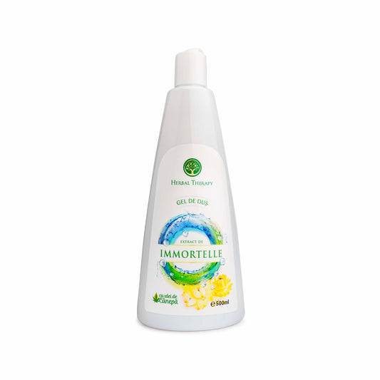 (🎁 Cadou) Gel de Dus Catifelare și Hidratare - Extract de Immortelle și Ulei de Cânepă, 500 ml