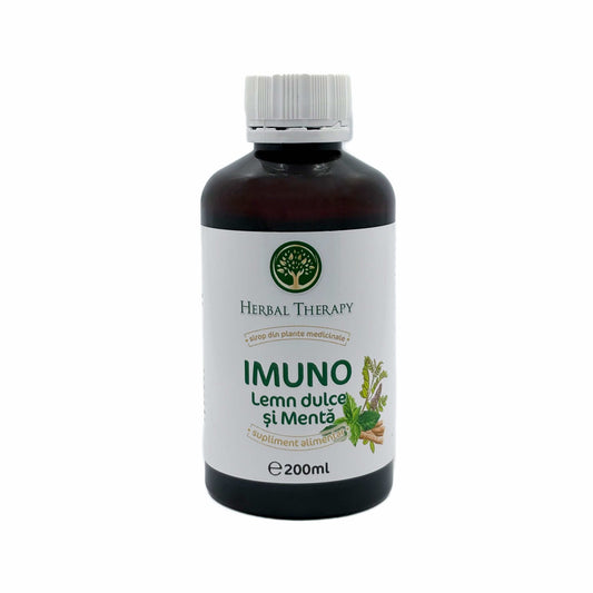 Imuno Lemn-Dulce & Mentă, 200 ml – sirop cu plante, supliment alimentar