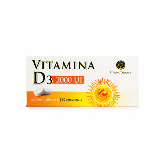 Vitamina D3 2000 UI, 30 comprimate – Supliment alimentar pentru oase, dinți & imunitate